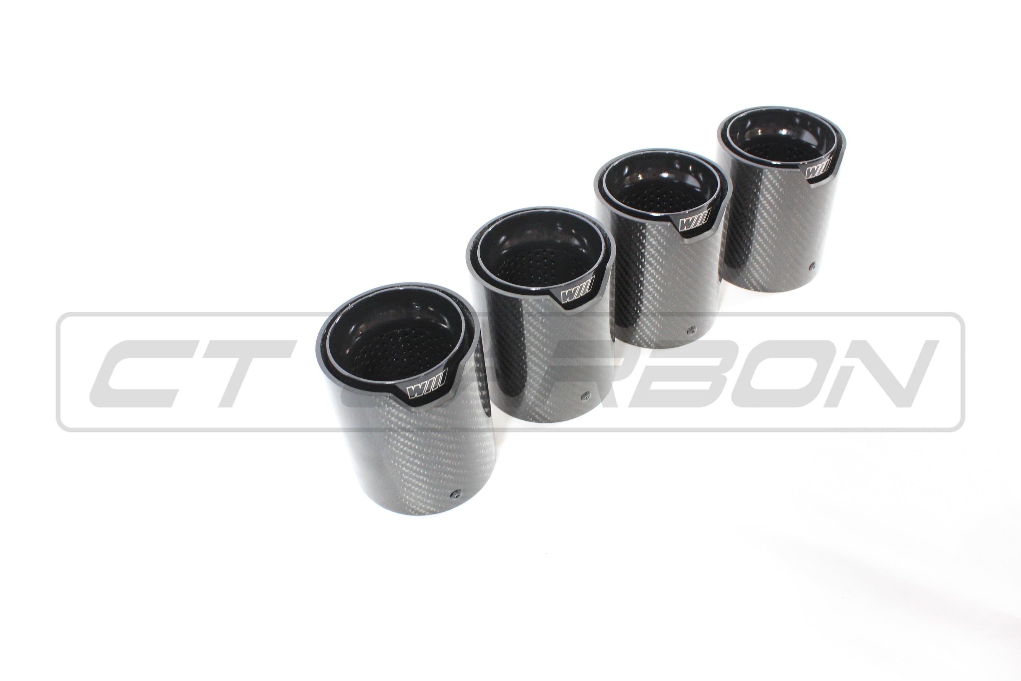 CT CARBON Exhaust Tips BMW F90 M5 CARBON FIBRE EXHAUST TIPS - BLACK x4