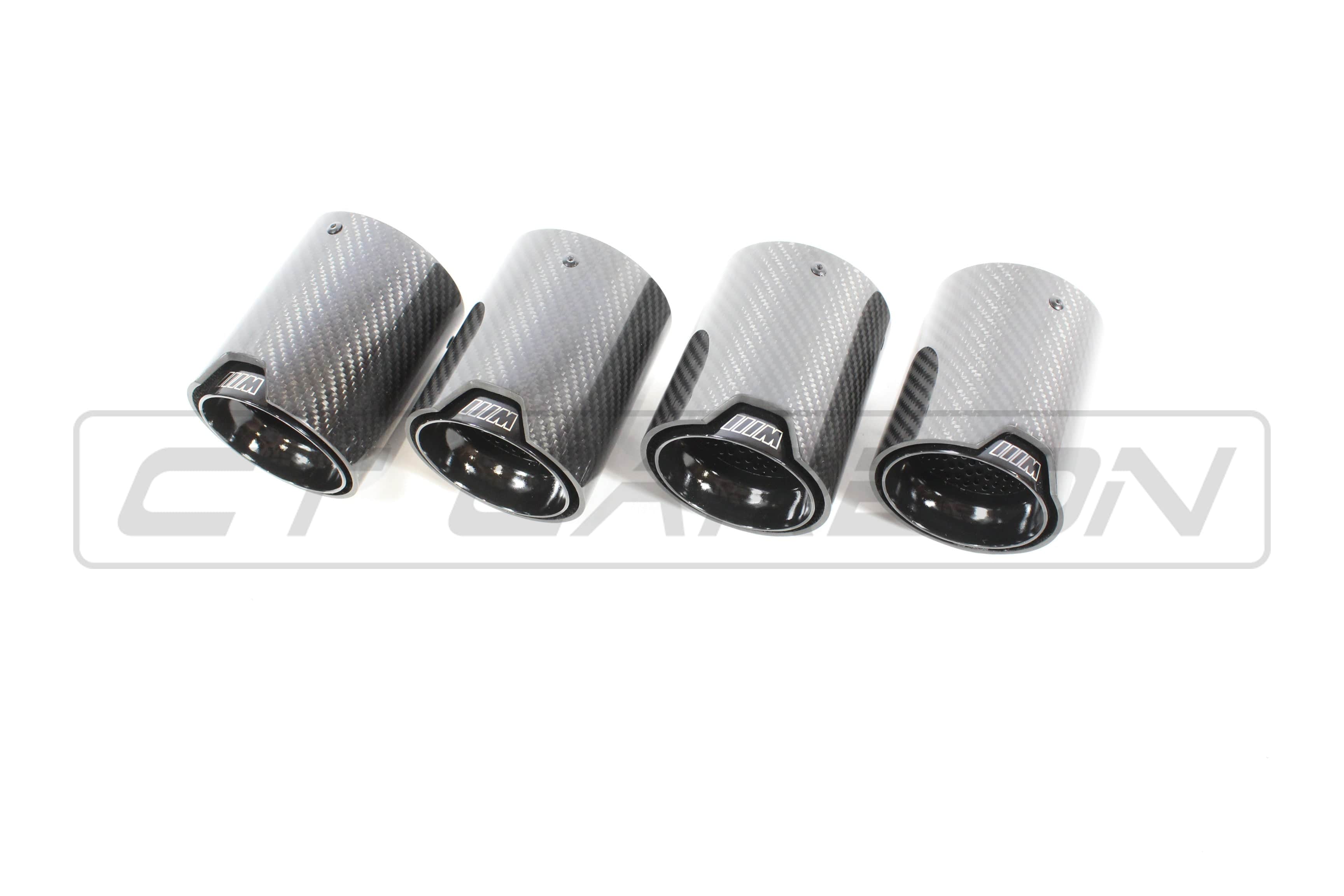 CT CARBON Exhaust Tips BMW F90 M5 CARBON FIBRE EXHAUST TIPS - BLACK x4