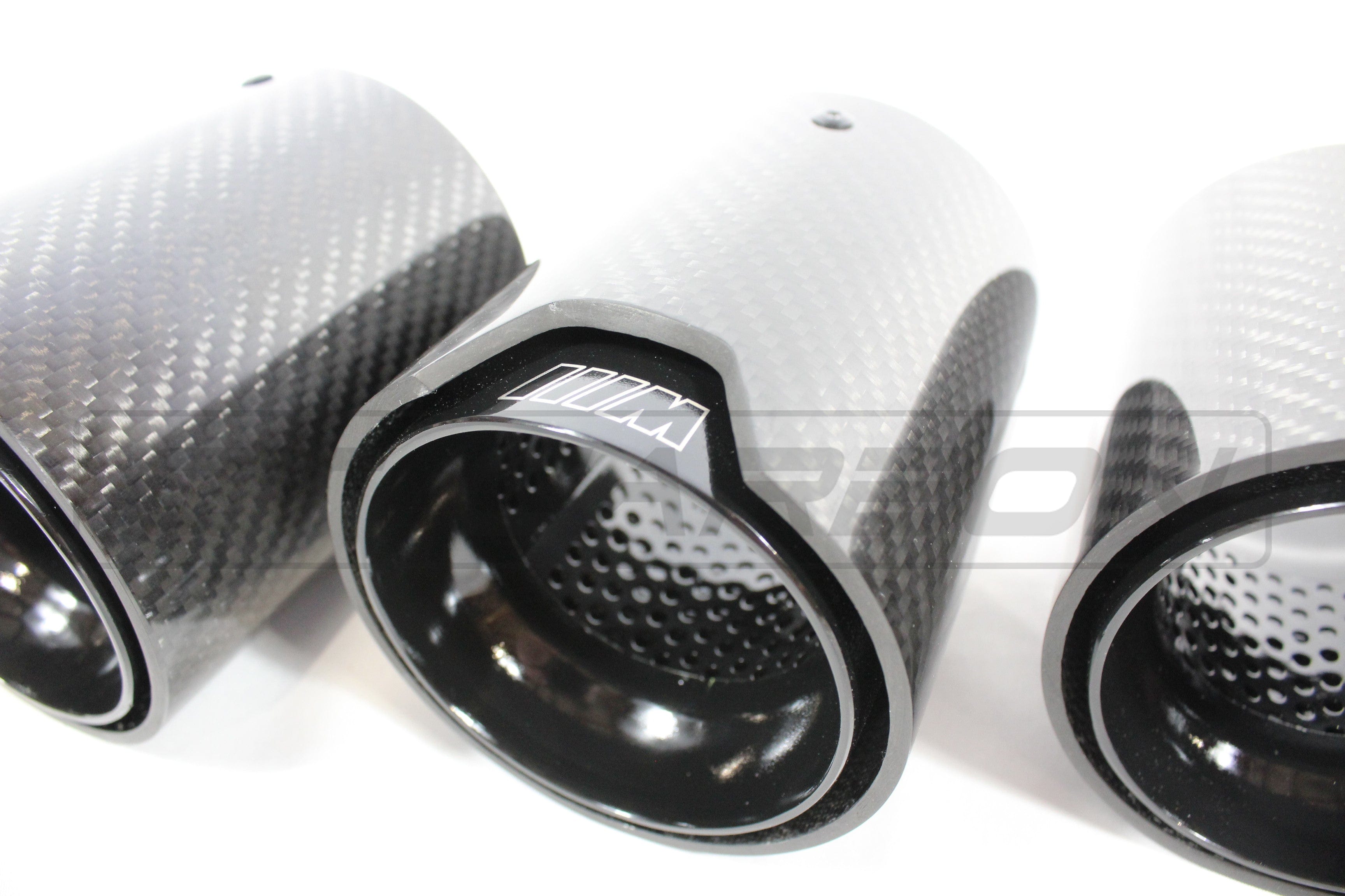 CT CARBON Exhaust Tips BMW F90 M5 CARBON FIBRE EXHAUST TIPS - BLACK x4