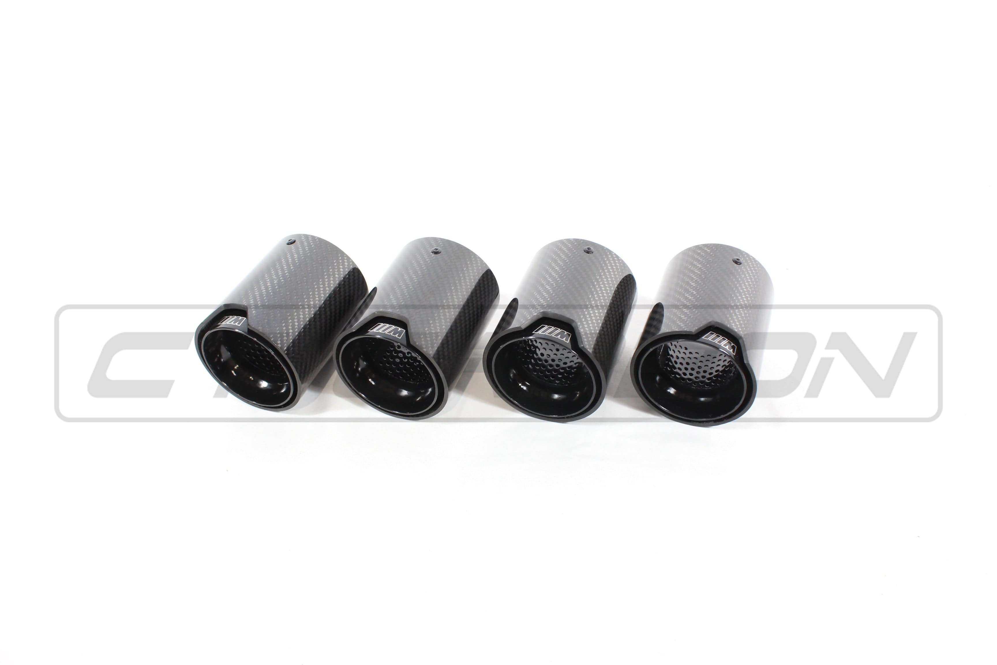 CT CARBON Exhaust Tips BMW F90 M5 CARBON FIBRE EXHAUST TIPS - BLACK x4