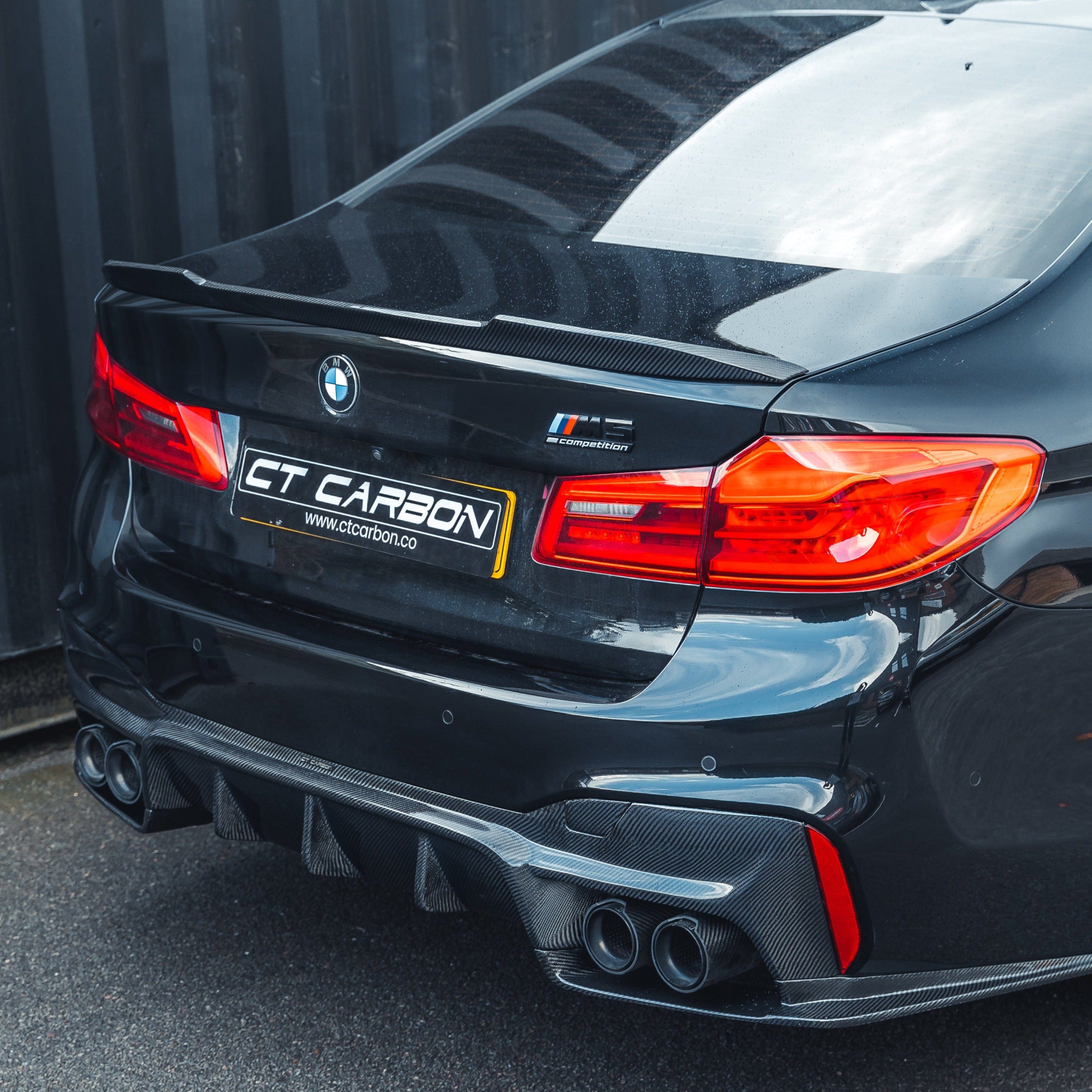 CT CARBON Exhaust Tips BMW F90 M5 CARBON FIBRE EXHAUST TIPS - BLACK x4