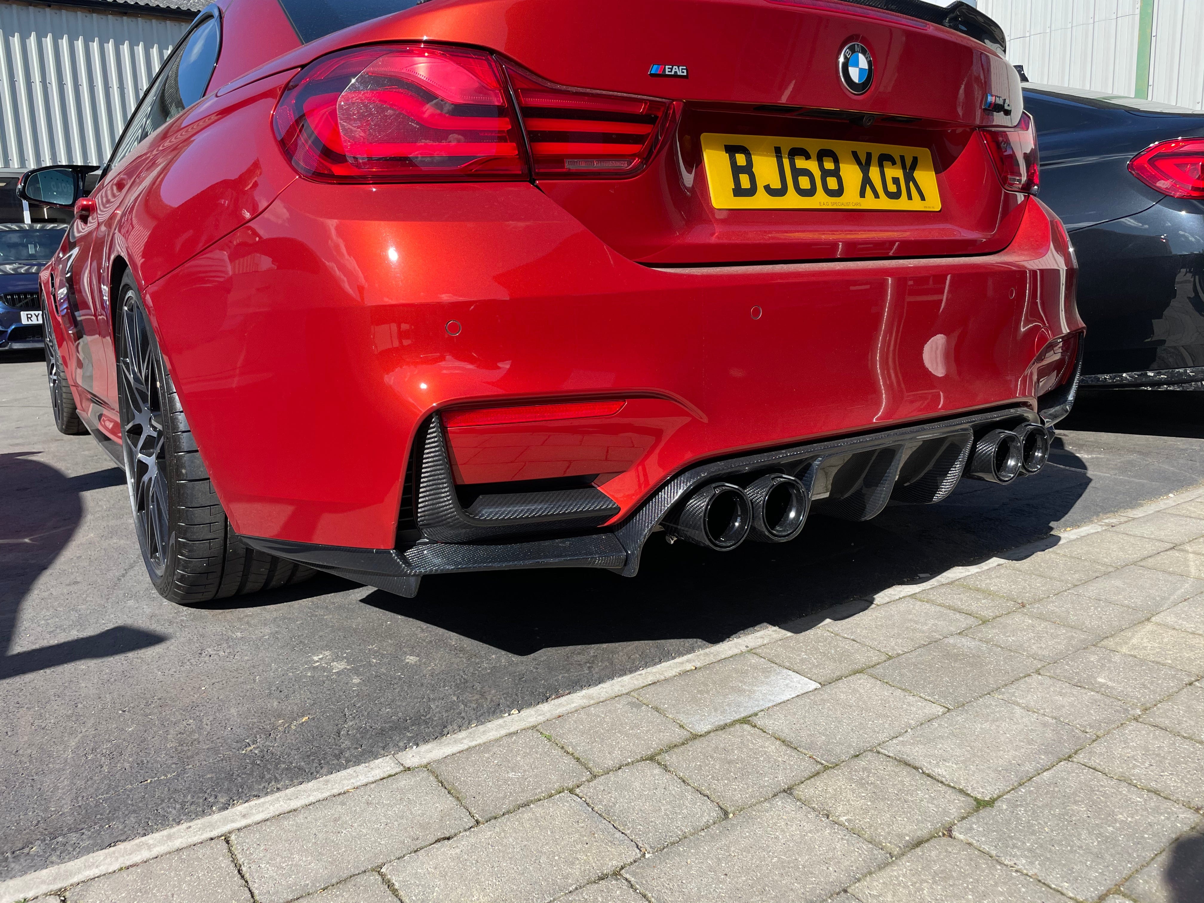 CT CARBON Rear Canards BMW M3 & M4 F80 F82 F83 REAR CARBON FIBRE BUMPER CANARDS